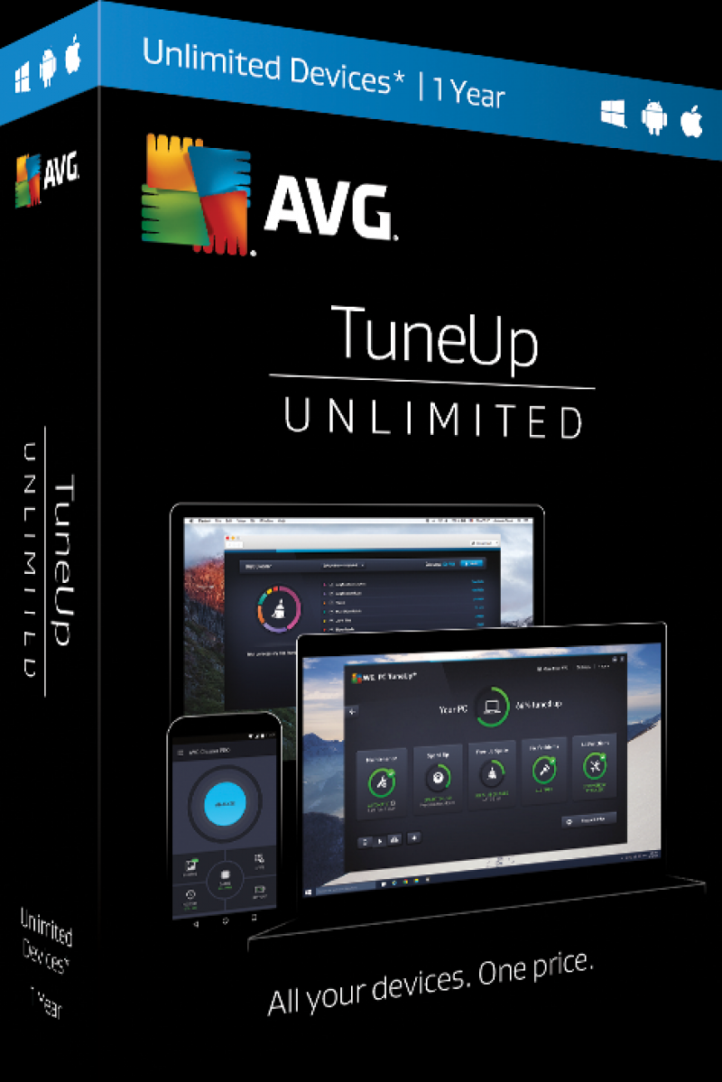 AVG TuneUp Unlimited Tune and clean up all your devices 1 Year License